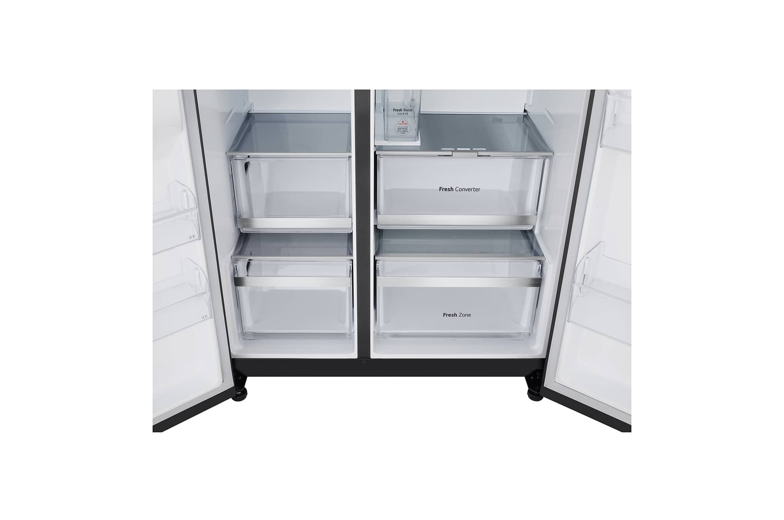 LG 623L Side by Side Fridge with Smart Inverter Compressor™ in Essence Black Steel, GS-L6104EV