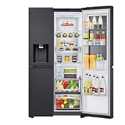 LG 628L InstaView® Door-in-Door® Side by Side Fridge in Essence Black Steel, GS-X6104EV