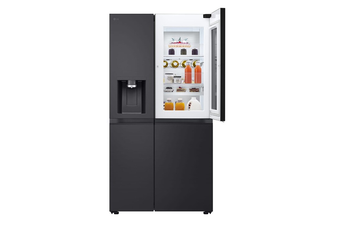 LG 628L InstaView® Door-in-Door® Side by Side Fridge in Essence Black Steel, GS-X6104EV