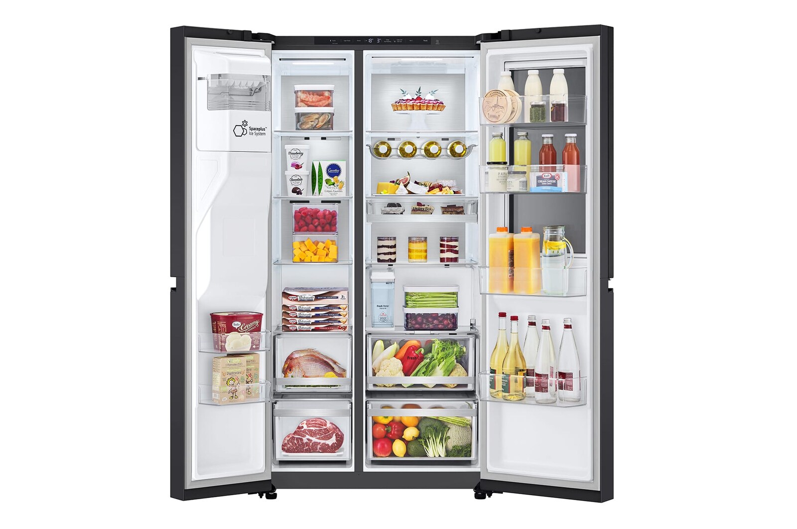 LG 628L InstaView® Door-in-Door® Side by Side Fridge in Essence Black Steel, GS-X6104EV