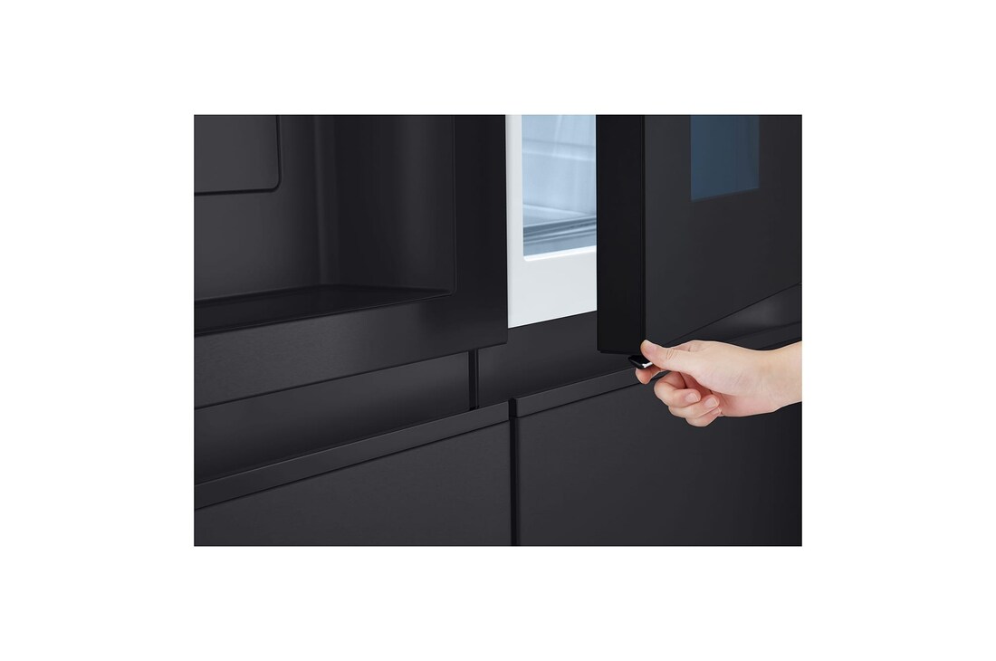 LG 628L InstaView® Door-in-Door® Side by Side Fridge in Essence Black Steel, GS-X6104EV