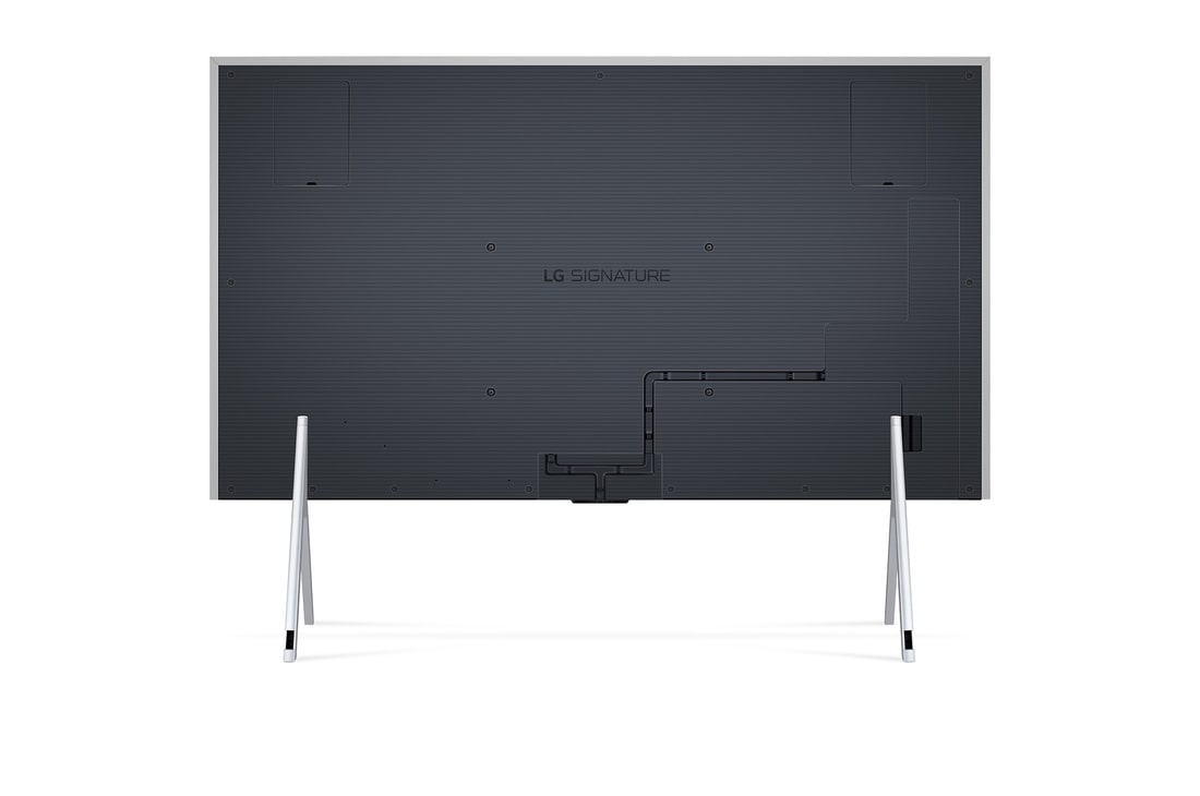 Rear view of LG OLED TV, OLED M4 SINGATURE on a stand