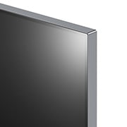Close-up image of LG OLED TV, OLED M4 SINGATURE showing the ultra-slim top edge