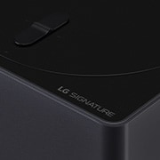 Close-up image of a Zero Connect Box showing the logo of LG SIGNATURE on the edge