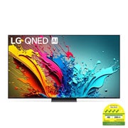 Front view of QNED65 with LG QNED, and 2024 on screen