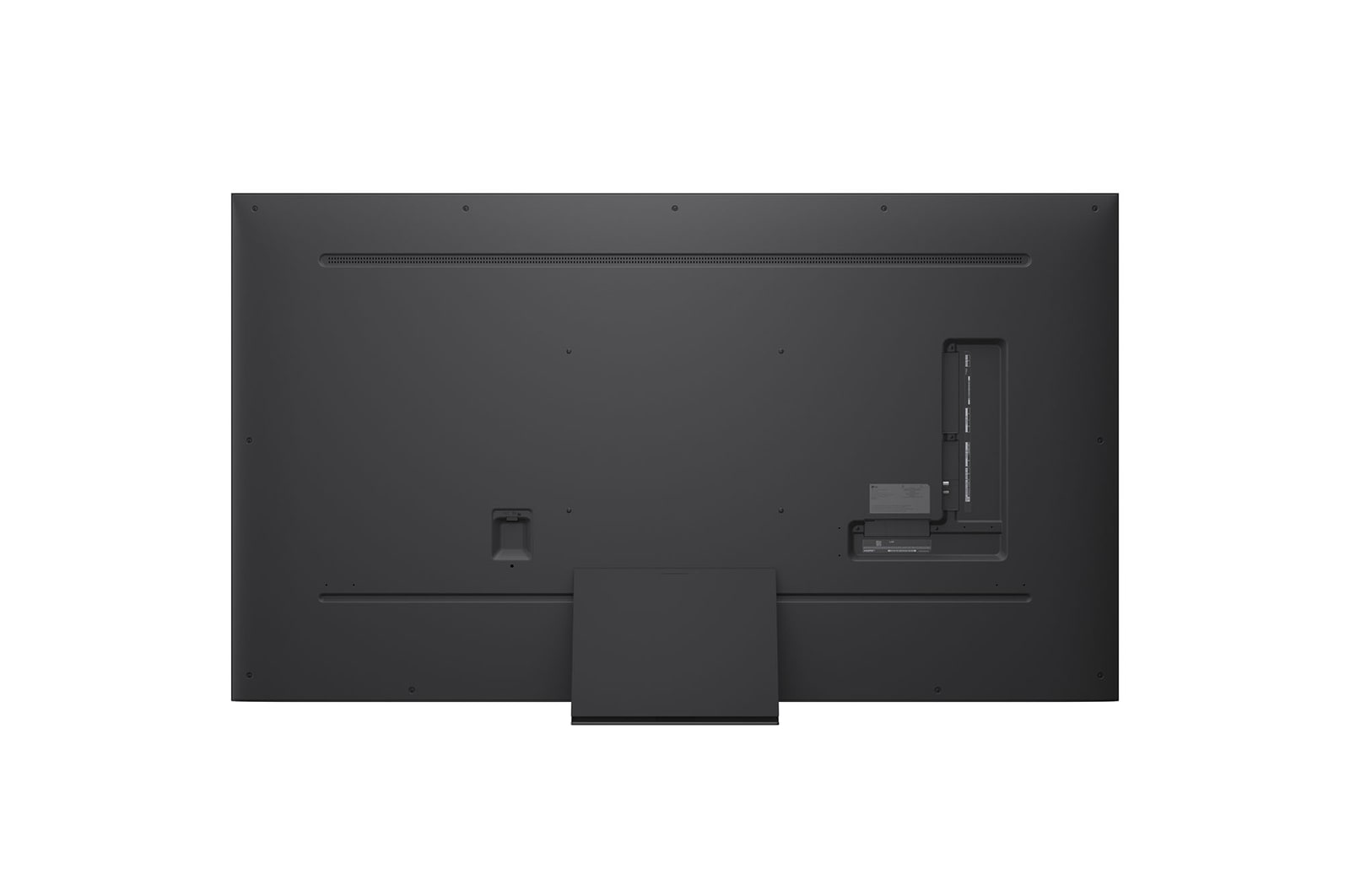 LG AI Magic Remote in front of an LG TV screen. On the screen is a personalized greeting from the LG AI with custom keywords based on the user's search and watch history. By the remote is an icon and label showing that the AI Concierge functionality is easily accessible with one short press on the AI button. 