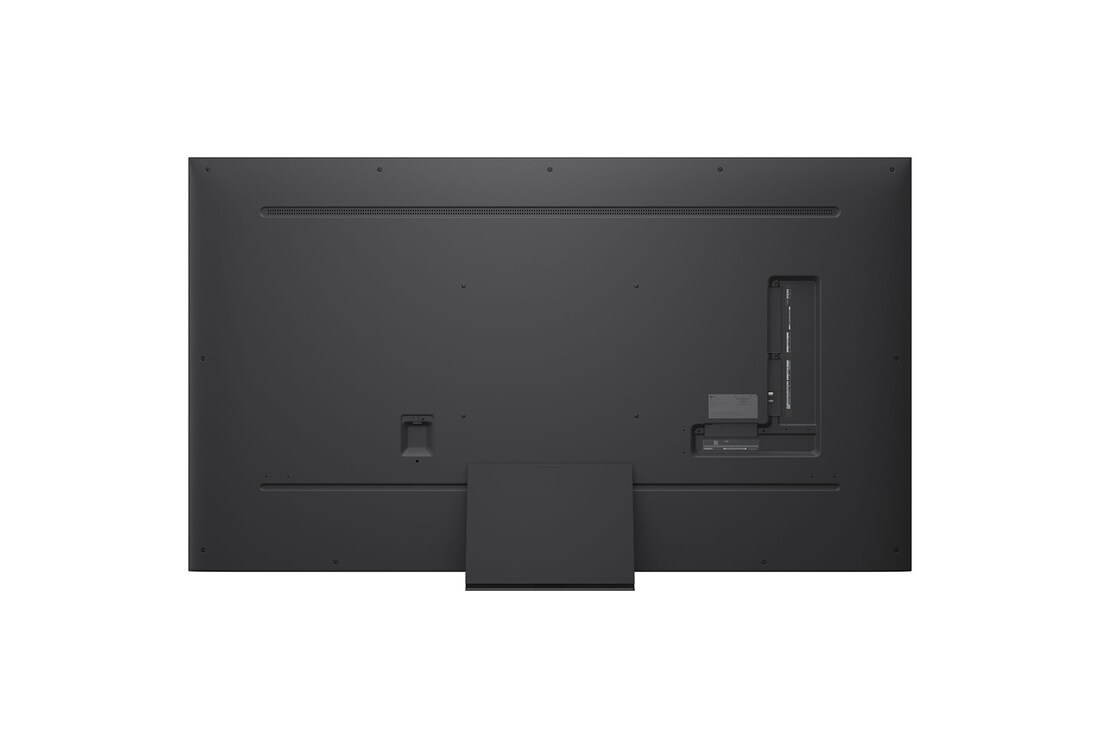 LG AI Magic Remote in front of an LG TV screen. On the screen is a personalized greeting from the LG AI with custom keywords based on the user's search and watch history. By the remote is an icon and label showing that the AI Concierge functionality is easily accessible with one short press on the AI button. 