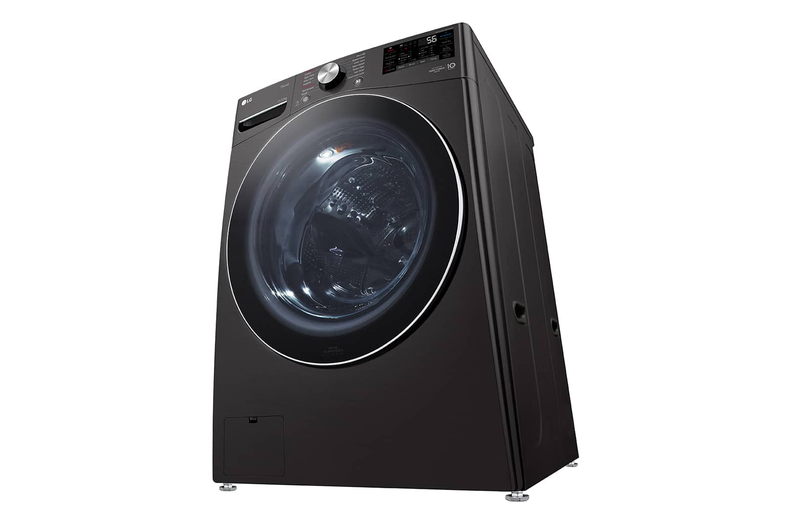 LG 21/12kg, AI Direct Drive Front Load Washer Dryer in Black Steel, F2721HVRB