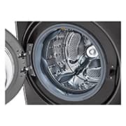 LG 21/12kg, AI Direct Drive Front Load Washer Dryer in Black Steel, F2721HVRB