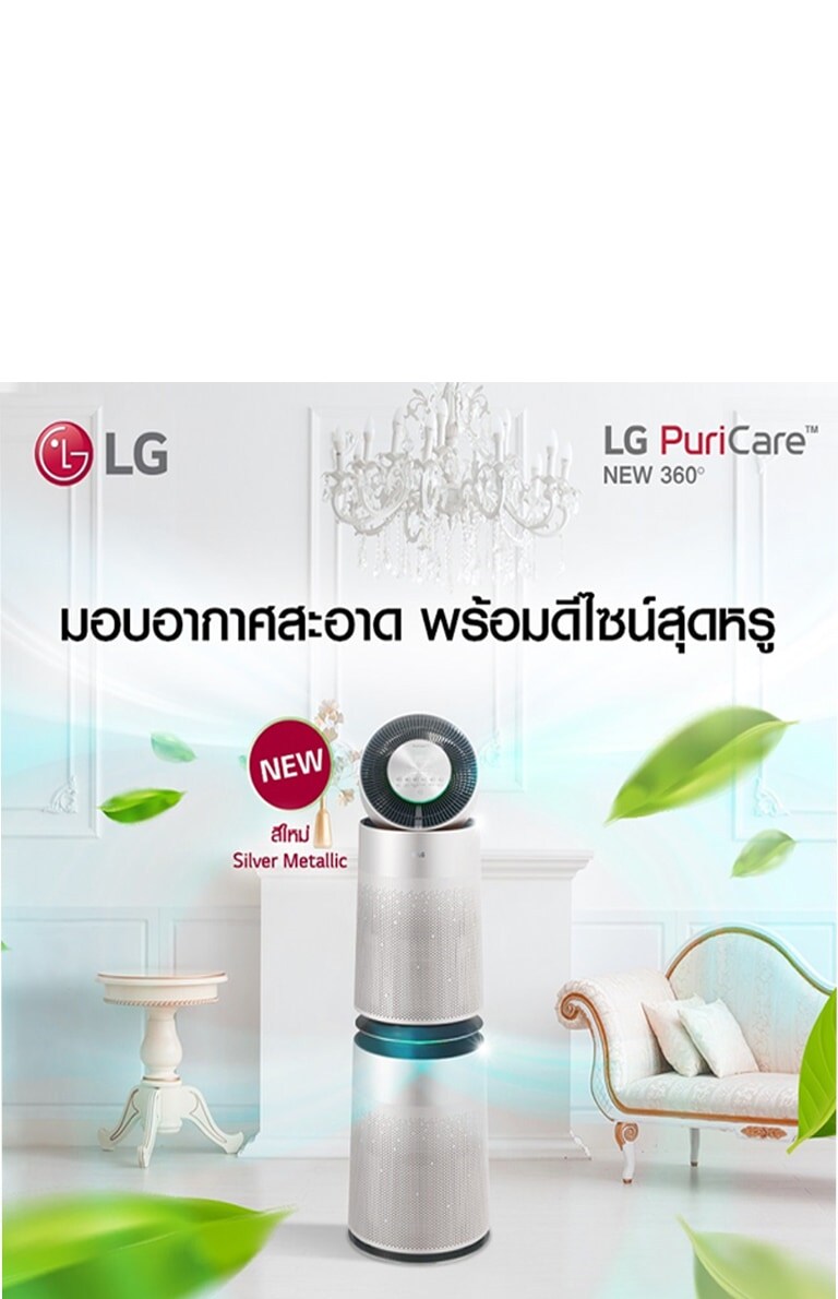 ภาพแสดงการทำงานของเครื่องฟอกอากาศ LG Puri Care Air Purifier 