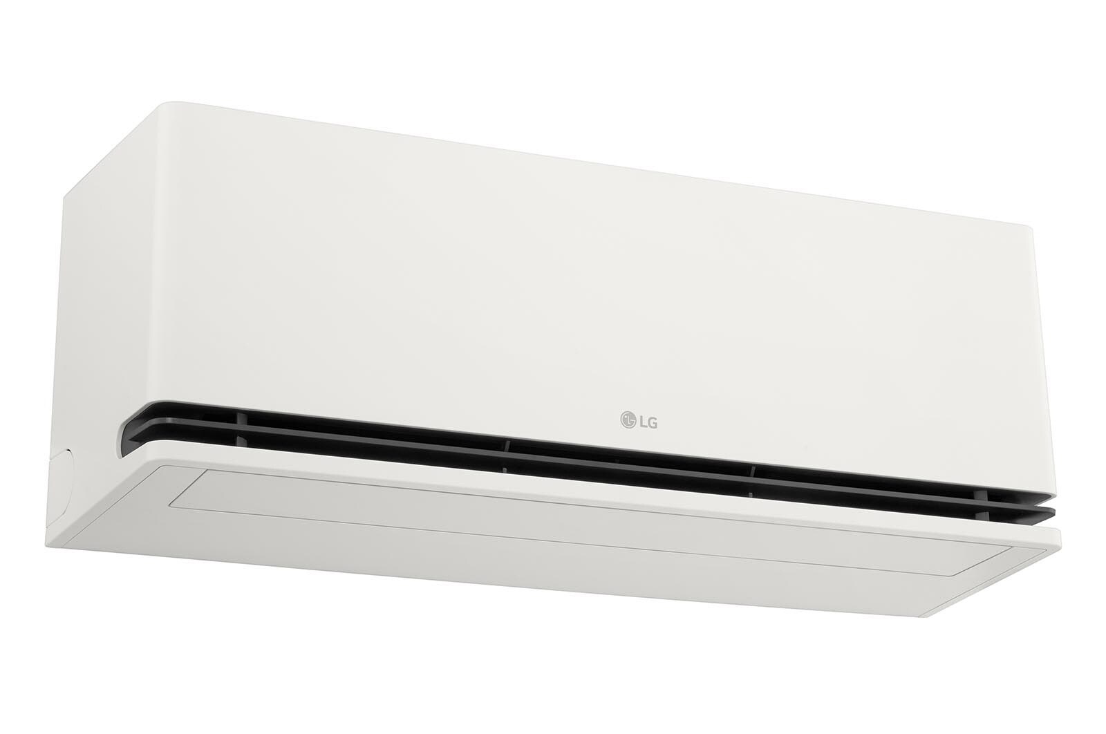 มุมมองด้านหน้าซ้ายมุมต่ำของเครื่องปรับอากาศ LG ai
