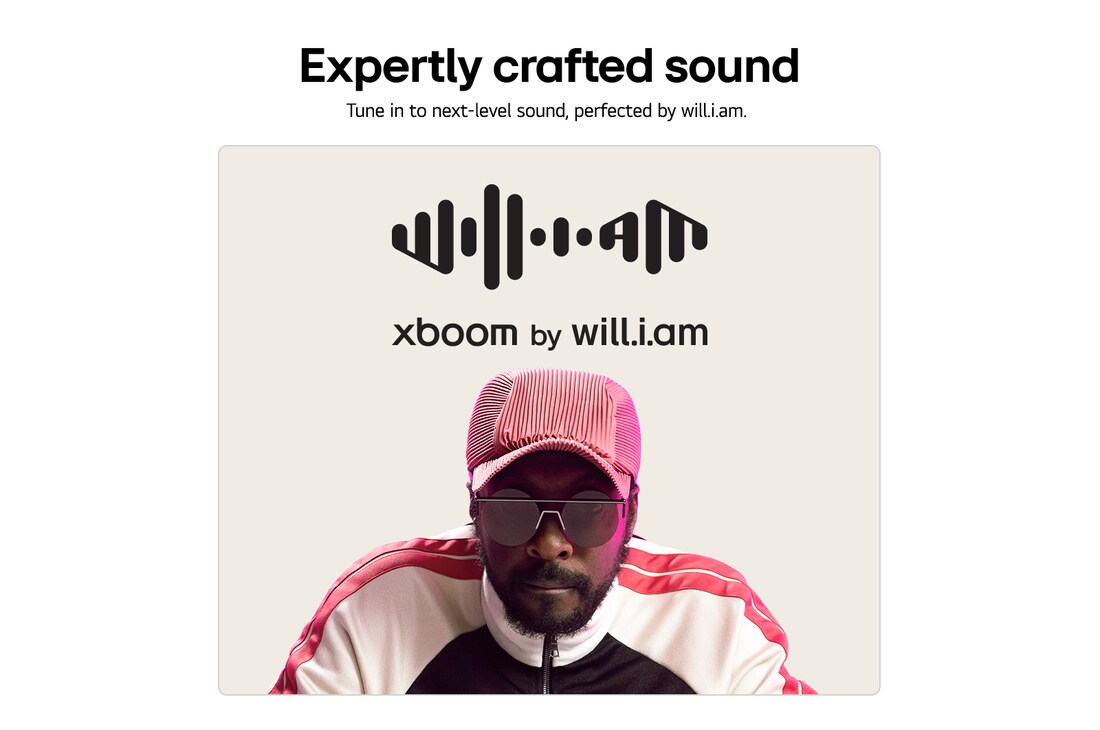 Front view of LG xboom Bounce by will.i.am | Bluetooth Speaker | xboom Signature Sound Sound with Upward Passive Radiators