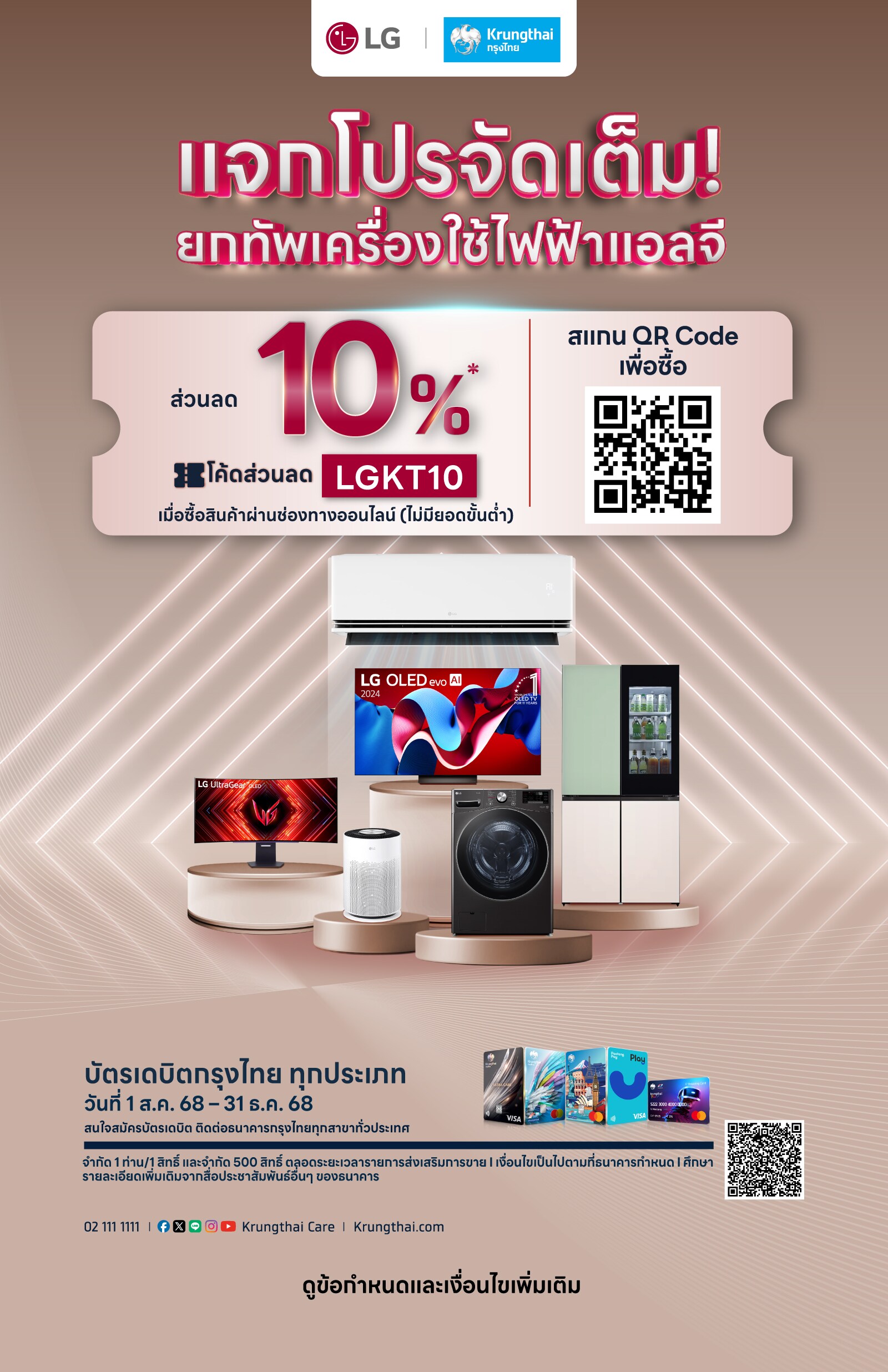 รายละเอียดโปรโมชันบัตรเครดิตกรุงไทย กับสินค้า LG