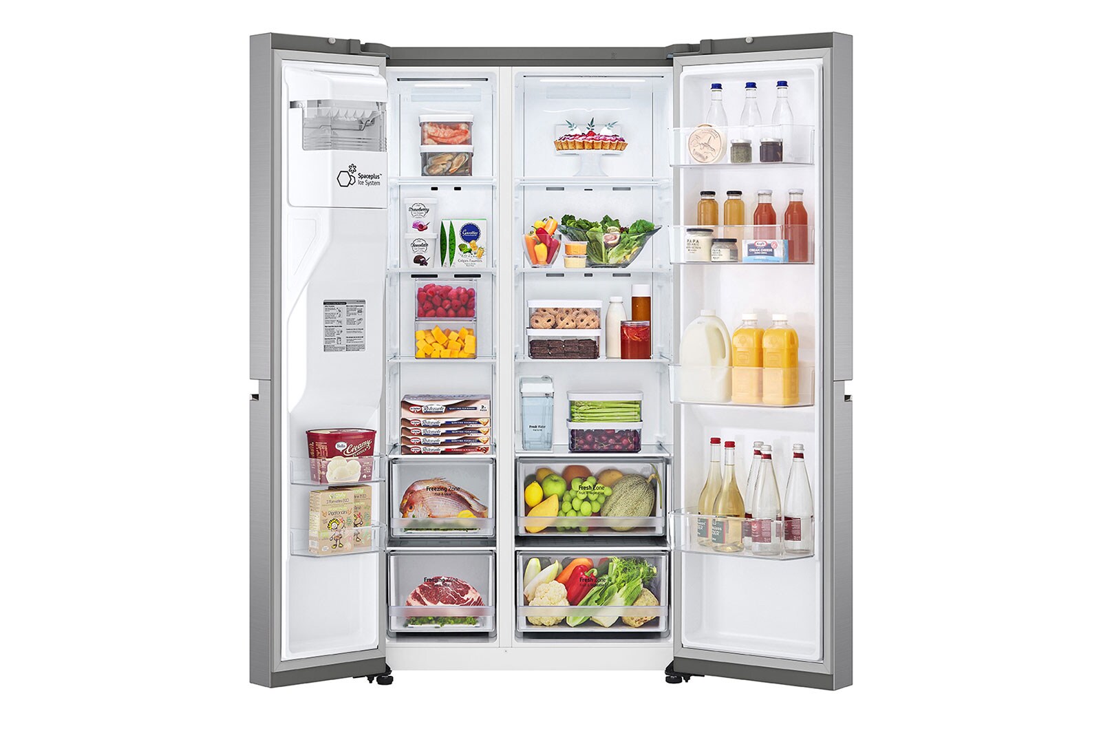 LG ตู้เย็น Side-by-Side รุ่น GC-L257SLNL ขนาด 22.4 คิว ระบบ Linear Inverter Compressor พร้อม Smart WI-FI control ควบคุมสั่งงานผ่านสมาร์ทโฟน, GC-L257SLNL