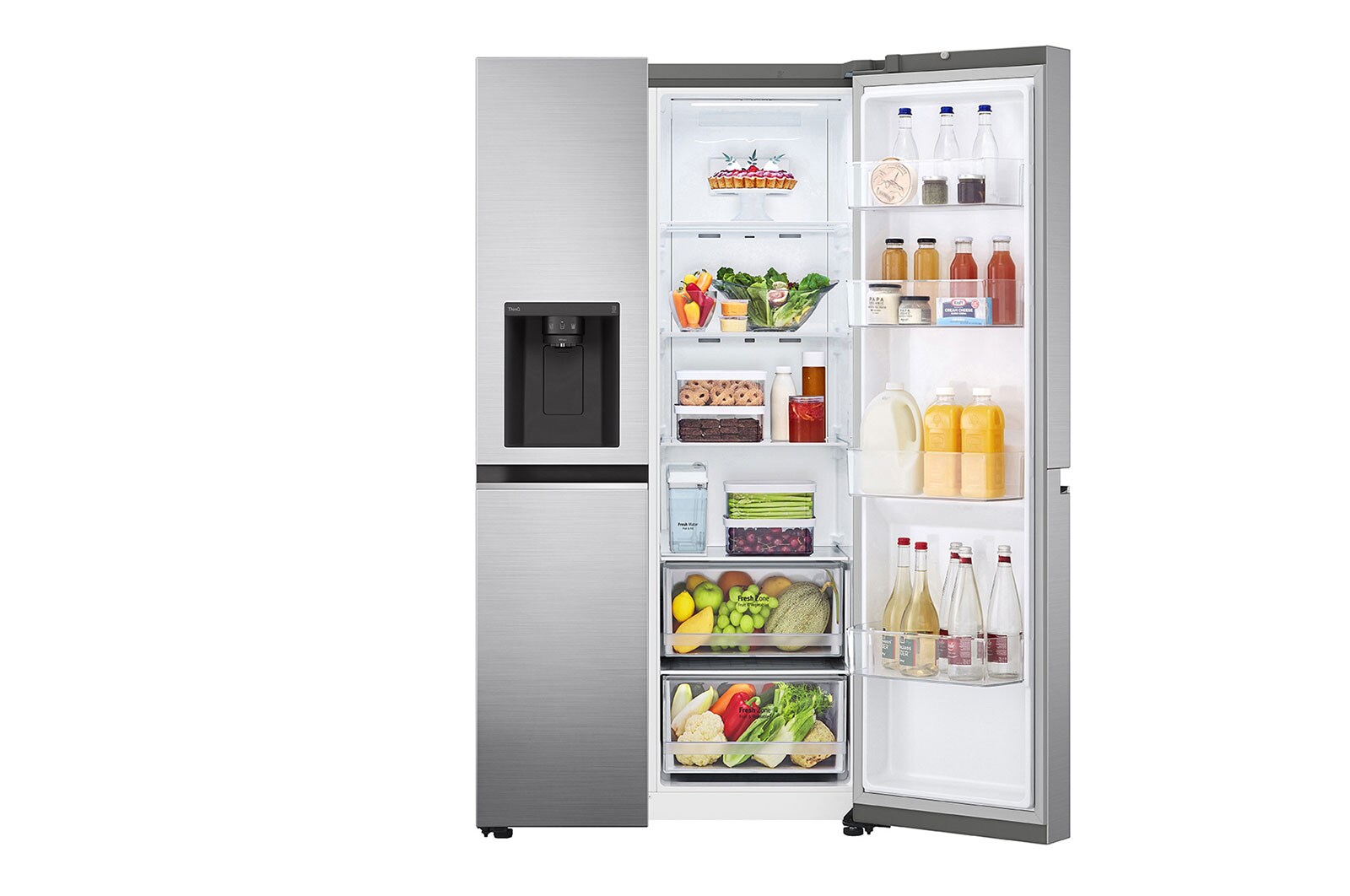 LG ตู้เย็น Side-by-Side รุ่น GC-L257SLNL ขนาด 22.4 คิว ระบบ Linear Inverter Compressor พร้อม Smart WI-FI control ควบคุมสั่งงานผ่านสมาร์ทโฟน, GC-L257SLNL