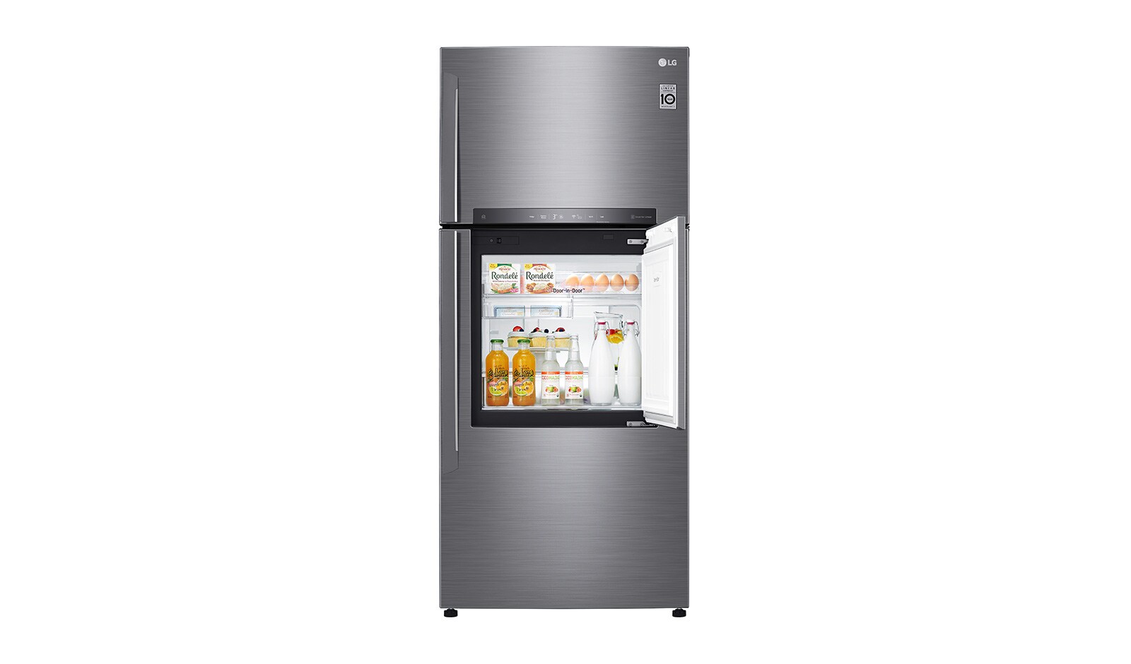 มุมมองด้านหน้าของ ตู้เย็น 2 ประตู รุ่น GN-A702HLHU ขนาด 18.1 คิว ระบบ Inverter Linear Compressor พร้อม Smart WI-FI control ควบคุมสั่งงานผ่านสมาร์ทโฟน GN-A702HLHU
