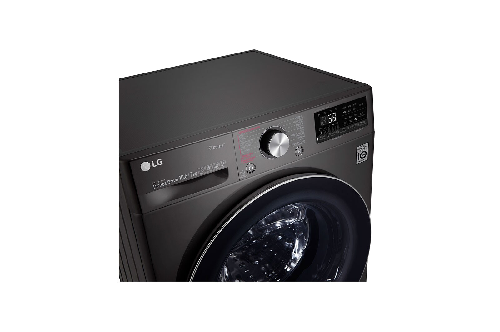 LG เครื่องซักผ้าฝาหน้า รุ่น FV1450H2B ระบบ AI DD™ ความจุซัก 10.5 กก./ อบ 7 กก. พร้อม Smart WI-FI control ควบคุมสั่งงานผ่านสมาร์ทโฟน, FV1450H2B