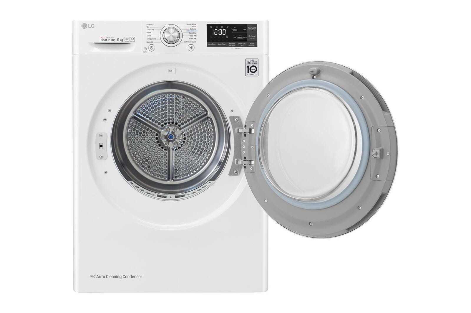 LG เครื่องอบผ้า รุ่น RC09VHP2W ระบบ DUAL Inverter Heat PumpTM ความจุ 9 กก. พร้อม Smart WI-FI control ควบคุมสั่งงานผ่านสมาร์ทโฟน, RC09VHP2W