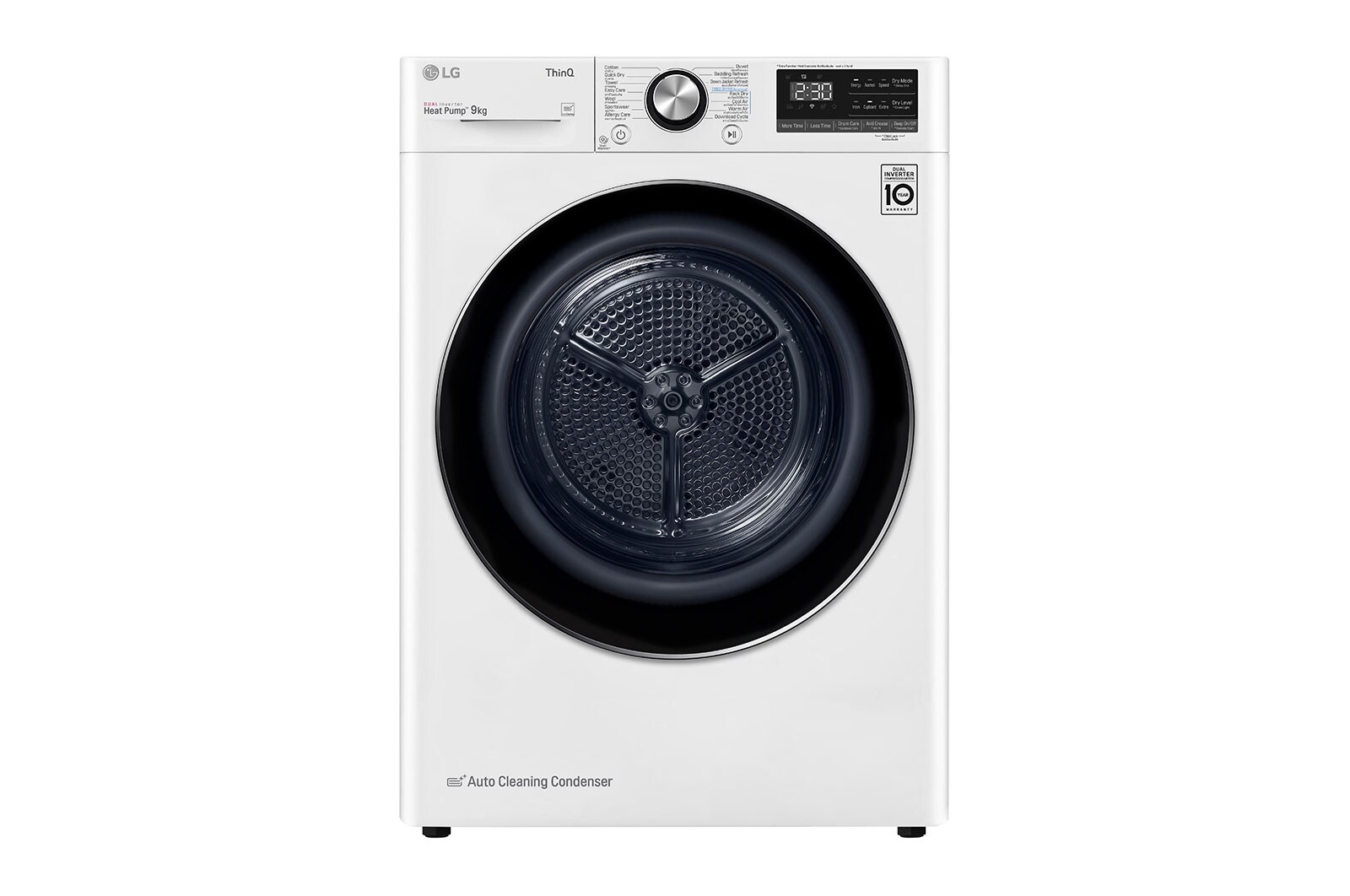 เครื่องอบผ้า LG อบผ้าแห้งสะอาดล้ำลึก ลดรอยยับ ป้องกันการหดตัวของเนื้อผ้า ลดไรฝุ่น ประหยัดไฟ ทนทานรับประกัน 10 ปี