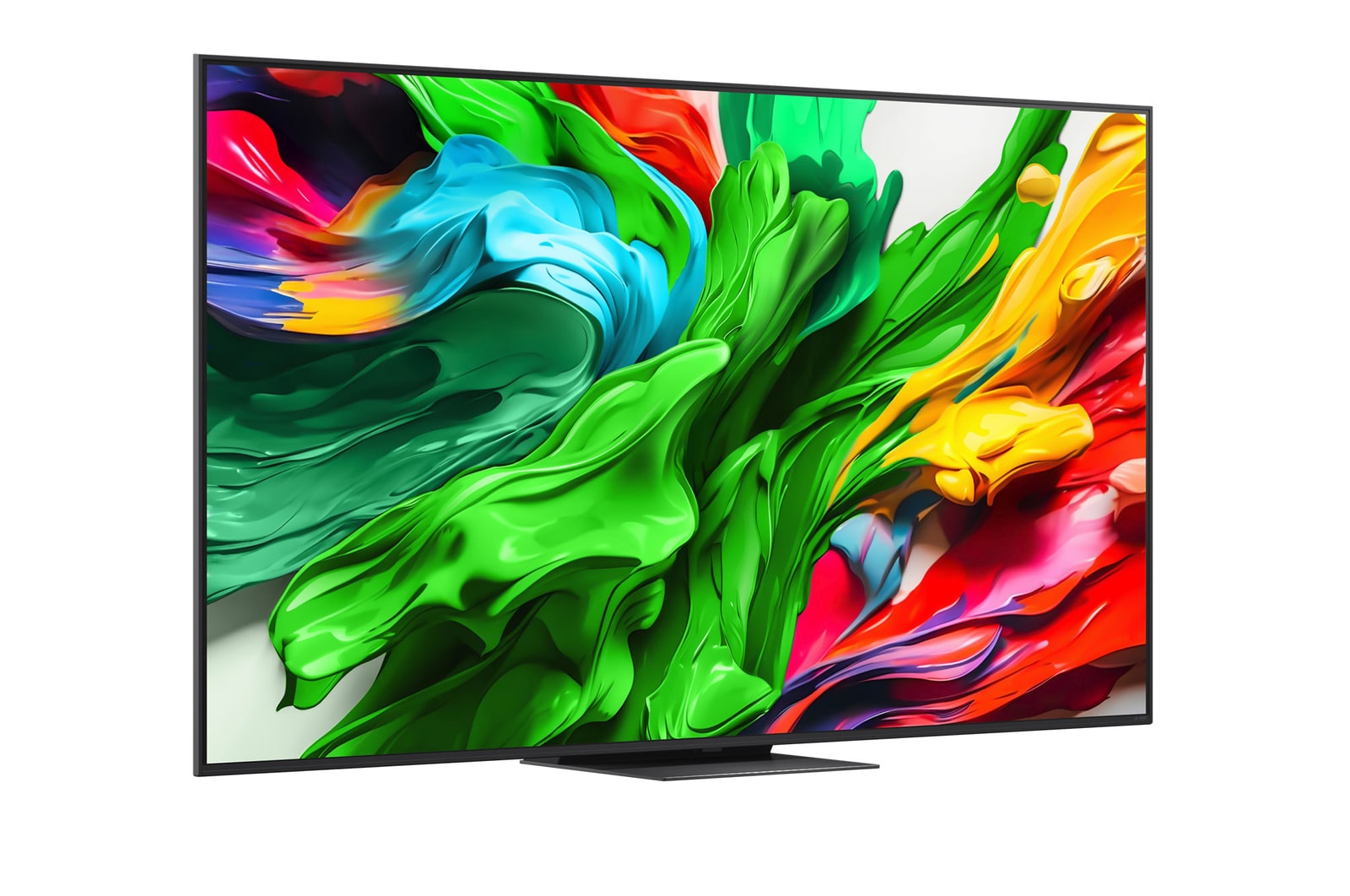 LG QNED evo QNED85 TV’nin arkadan görünümü.