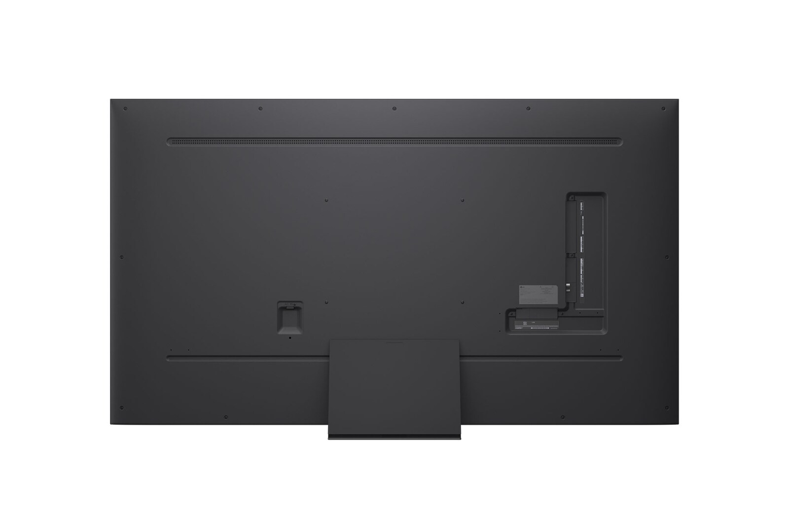 LG QNED evo AI QNED85 4K Smart TV’nin önden ve yandan görünümü uzunluk, genişlik, yükseklik ve derinlik boyutlarını gösteriyor.