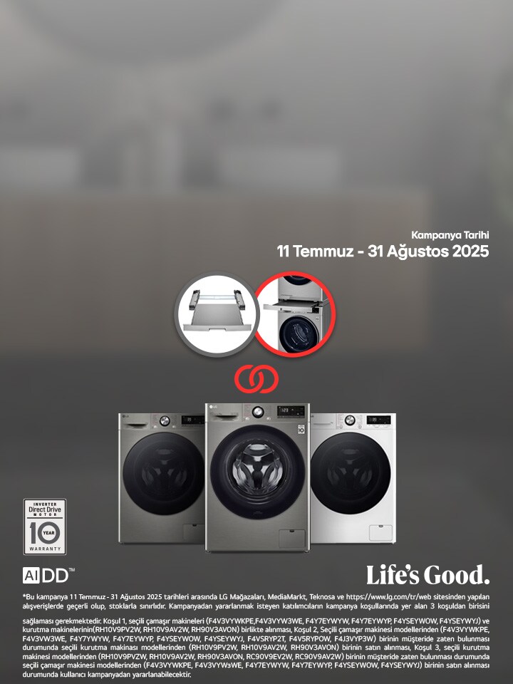 Seçili LG Çamaşır Makinesi ve Kurutucu Alımlarında Bağlantı Kiti Hediye