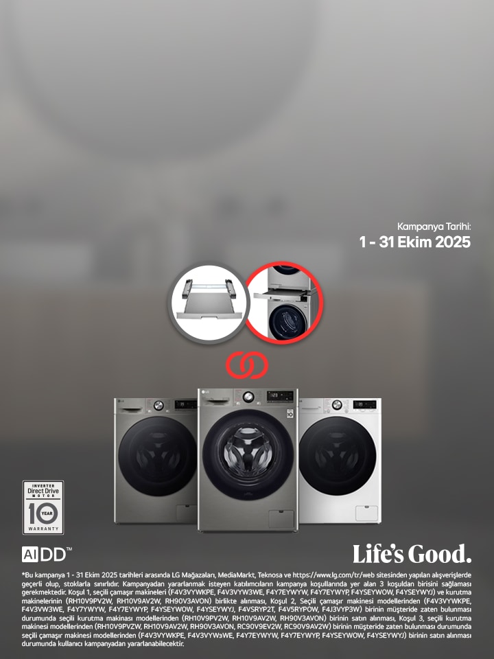 Seçili LG Çamaşır Makinesi ve Kurutucu Alımlarında Bağlantı Kiti Hediye