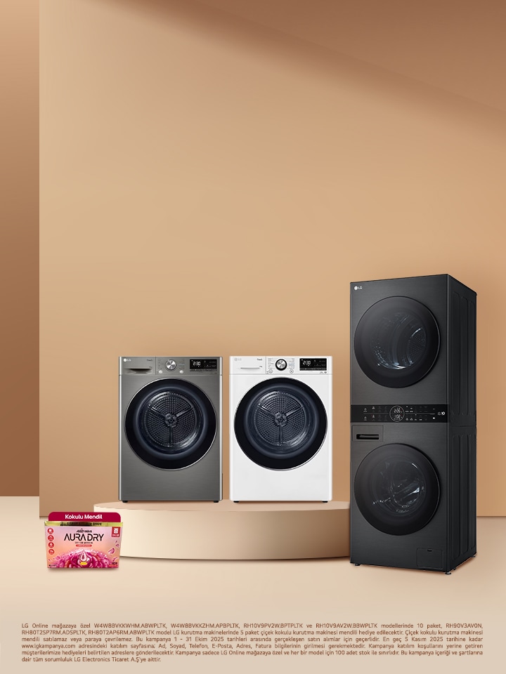 Seçili LG Kurutma Makinelerinde Çiçek Kokulu Makine Mendili Hediye