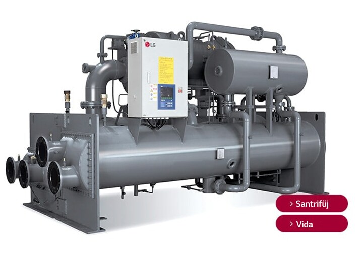 Chiller located on white background.