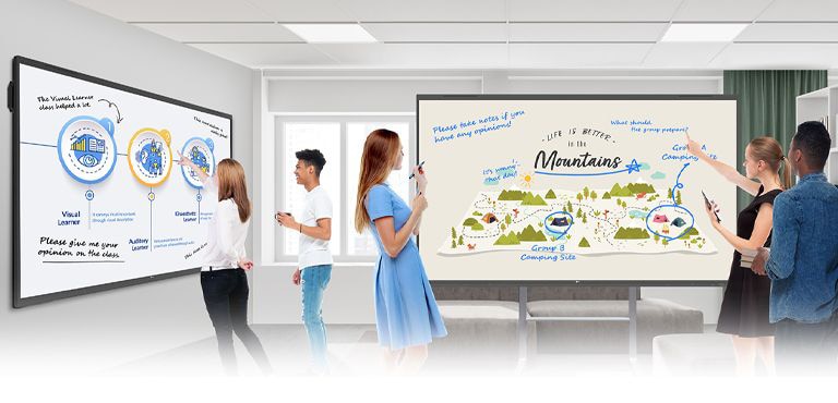 Derslikte fikir üretme alanında, biri duvara monte, diğeri bağımsız ünite olmak üzere iki TR3PN bulunuyor. Öğrenciler, TR3PN’lere yazarak düşüncelerini özgürce paylaşıyor.