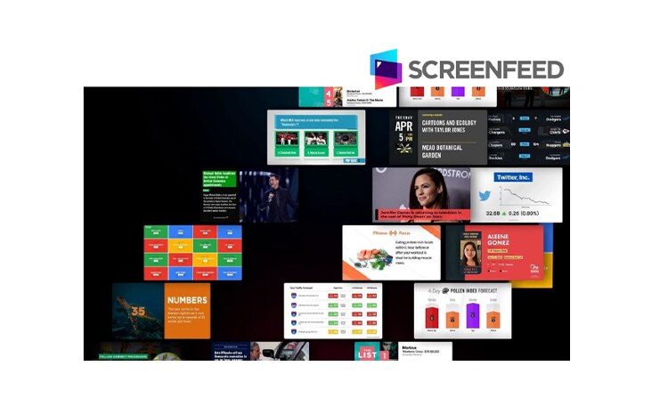Showing the page of the Screenfeed website	