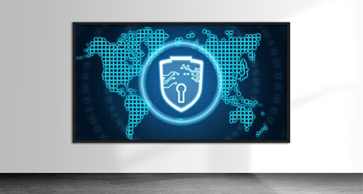 Bu soyut görsel, güvenliğin bir ekrana uygulanmasını temsil ediyor.
