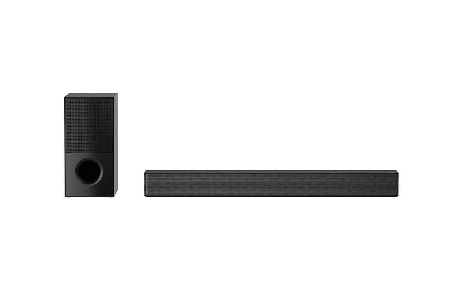 subwoofer ve yukarı ses veren arka hoparlörle önden görünüm