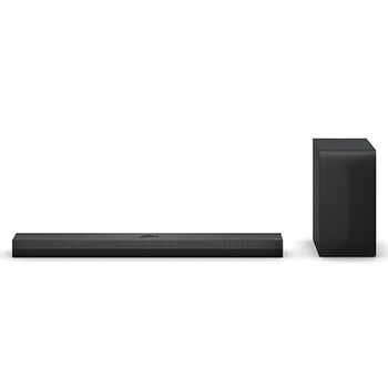 LG Soundbar S70TY ve subwoofer’ın önden görünümü