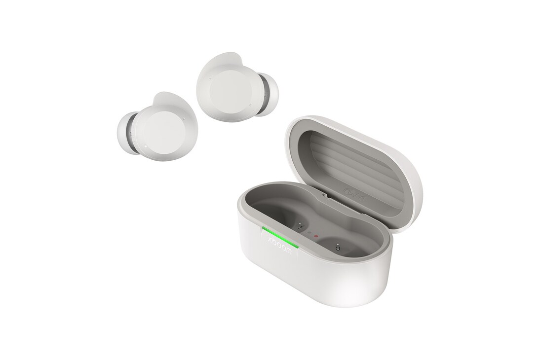 LG xboom Buds by will.i.am | Kablosuz Bluetooth Kulaklık | xboom İmza Sesi | Aktif Gürültü Engelleme | Beyaz Renk, xboomBuds