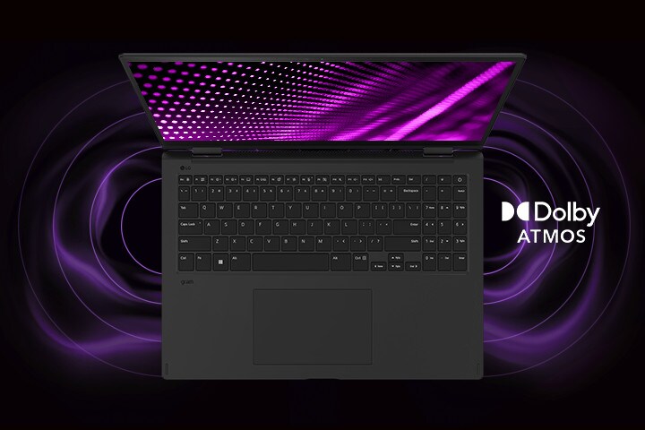 LG gram Pro 2-in-1 搭載 Dolby Atmos 杜比全景聲。