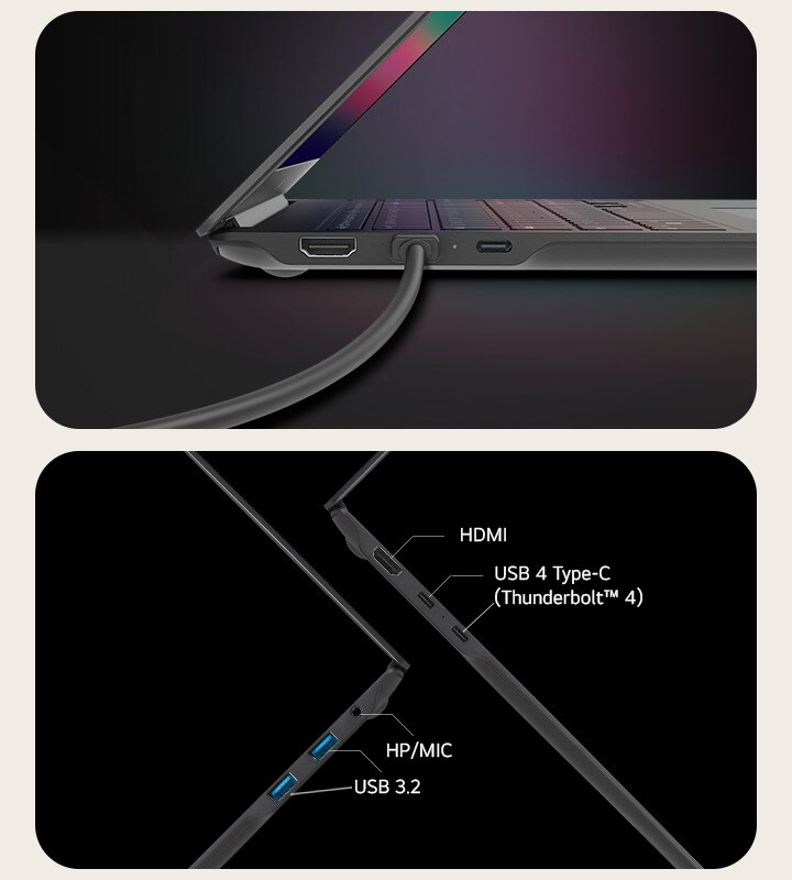 LG gram Pro 提供最佳效能與應用的連接埠