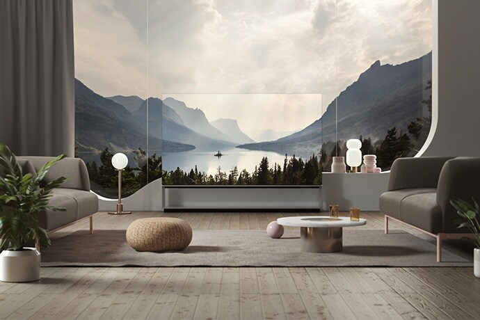 LG SIGNATURE OLED 8K電視融入背景中，呈現逼真的場景