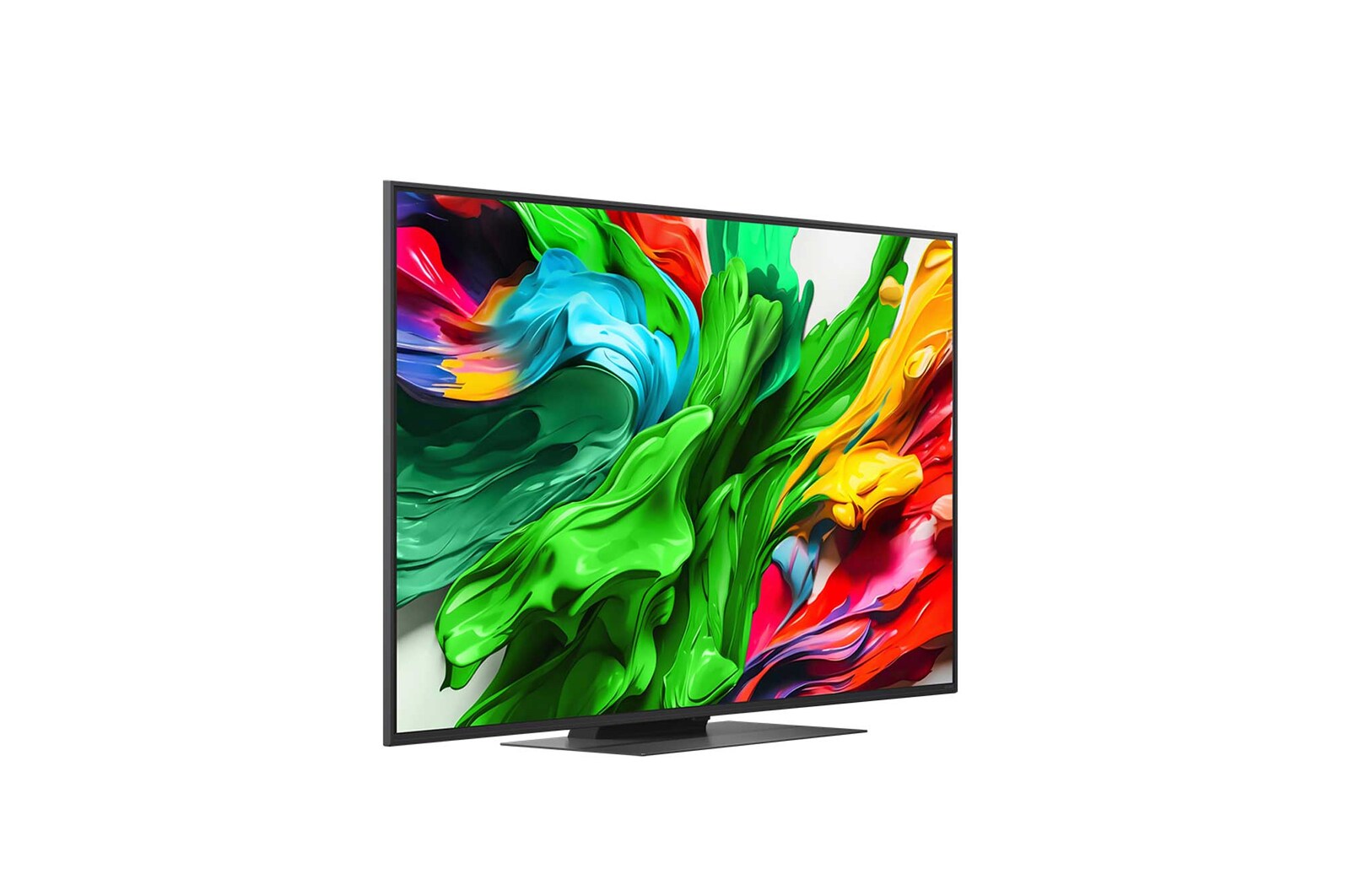 LG QNED evo QNED86 電視微角度面向右側的側視圖