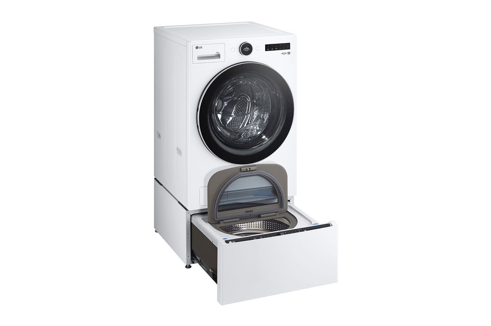 LG 洗22+2.5公斤 TWINWash 雙能洗｜冰瓷白｜蒸洗脫, TW22FWPT.S250HW