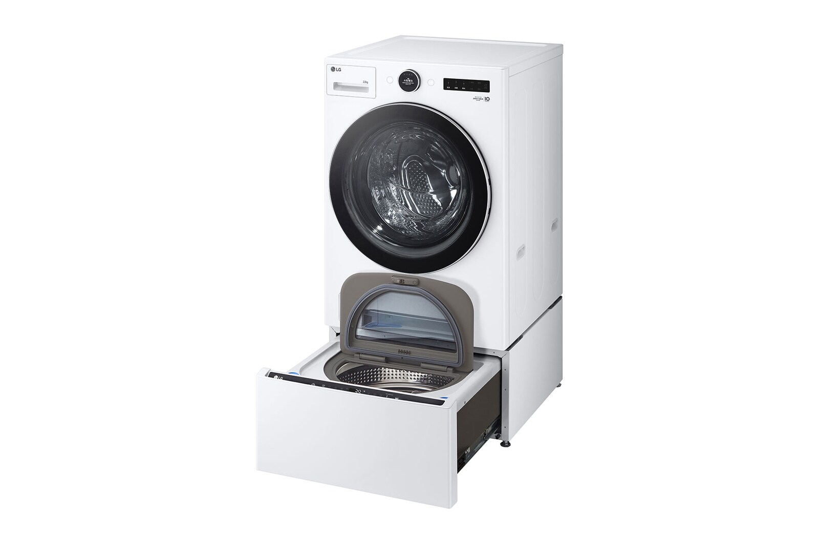 LG 洗22+2.5公斤 TWINWash 雙能洗｜冰瓷白｜蒸洗脫, TW22FWPT.S250HW