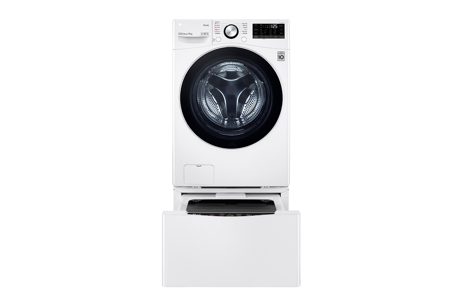 LG TWINWash™ 雙能洗 (蒸洗脫)｜15公斤+2公斤洗衣容量 (冰瓷白), TW15WPT.200AHW