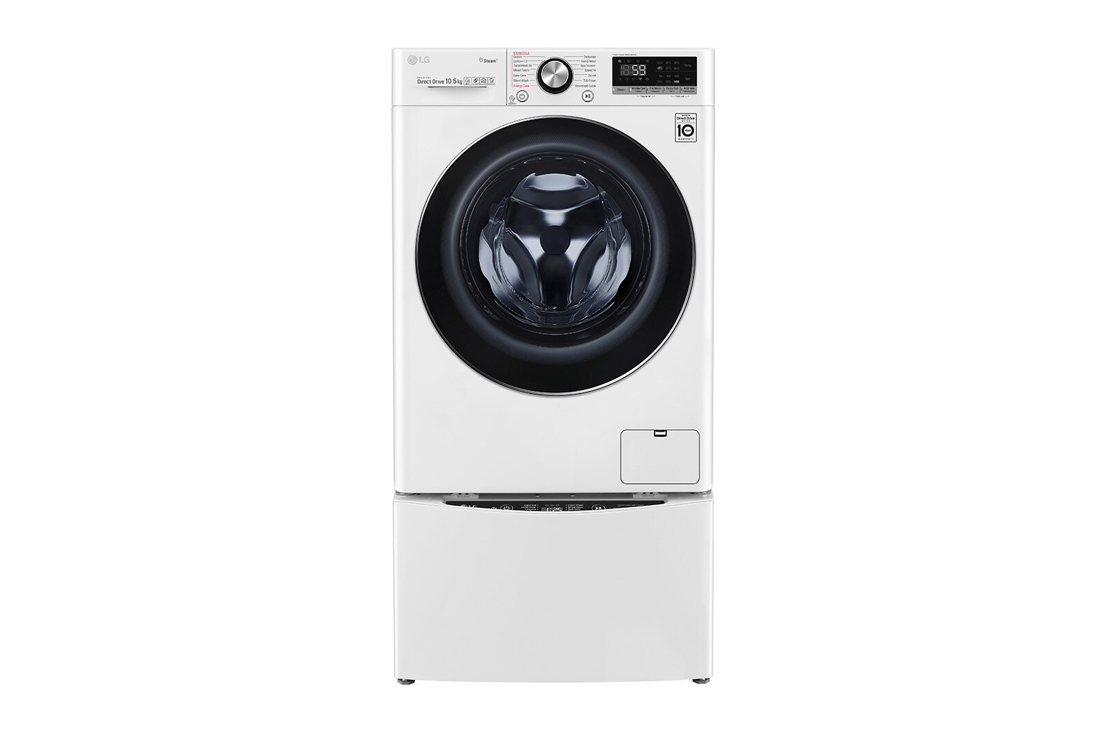 LG TWINWash™ 雙能洗 (蒸洗脫)｜10.5公斤+2公斤洗衣容量 (冰瓷白), TW105WPT.200HW