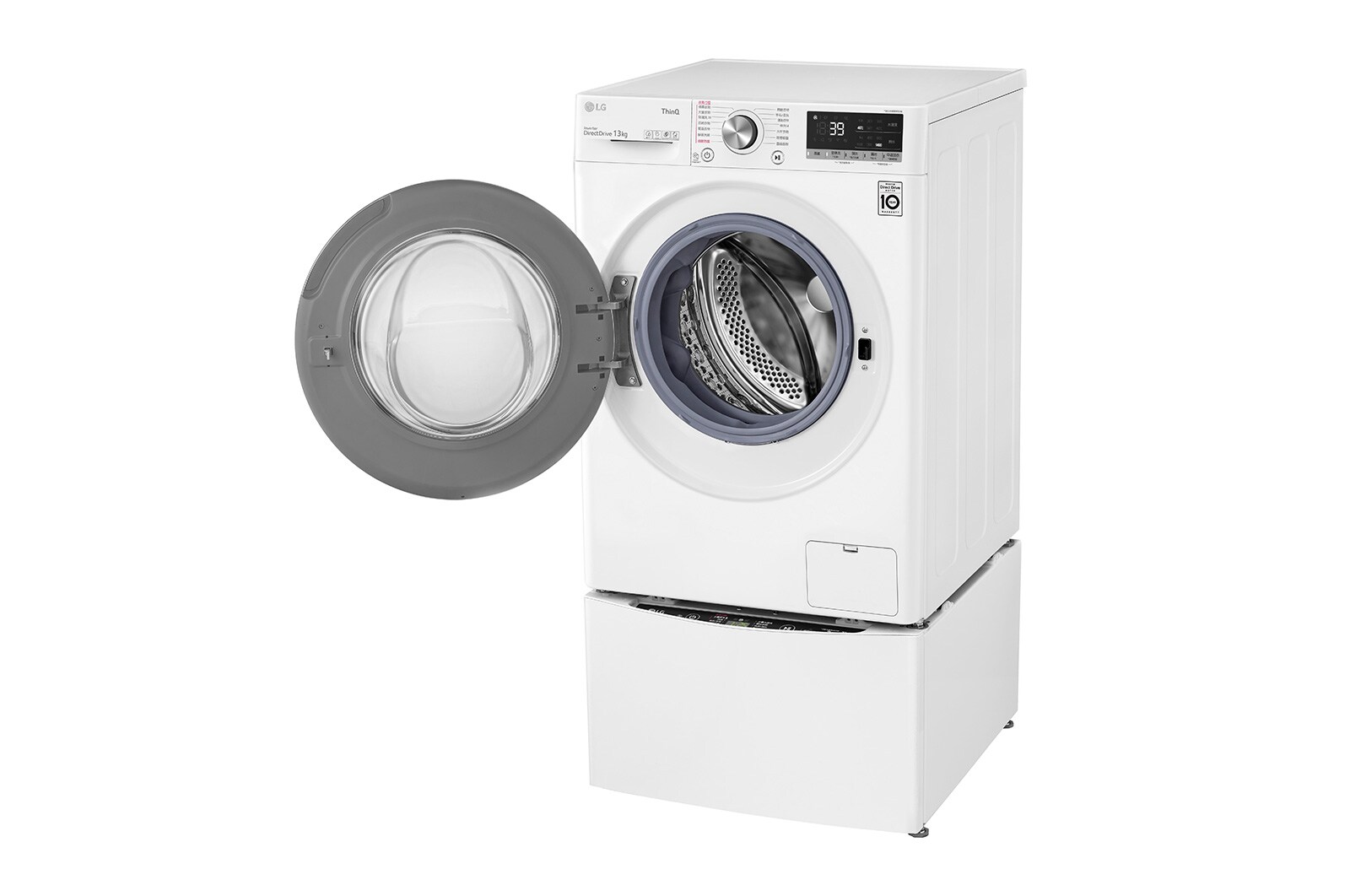 LG TWINWash™ 雙能洗 (蒸洗脫)｜13公斤+2公斤洗衣容量 (冰瓷白), TW13BPT