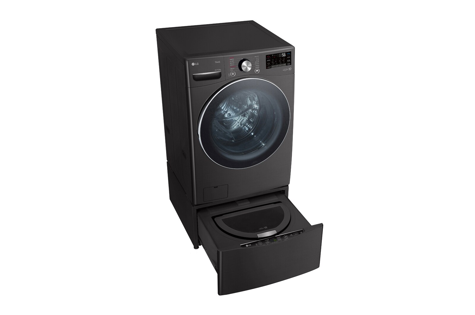 LG 洗21+2.5公斤 TWINWash 雙能洗｜尊爵黑｜蒸洗脫烘, TW21DPT