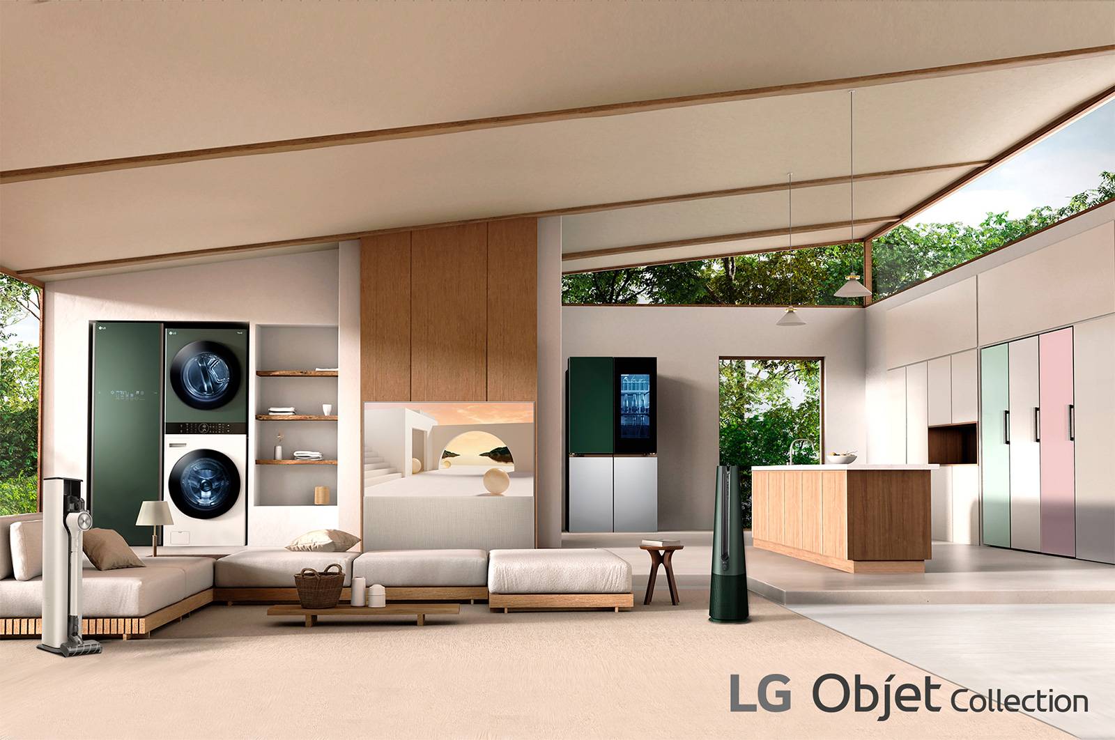 LG WashTower™ AI智控洗乾衣機 Objet Collection<sup>®</sup>｜ 洗衣19公斤+乾衣16公斤, WD-S1916JGB