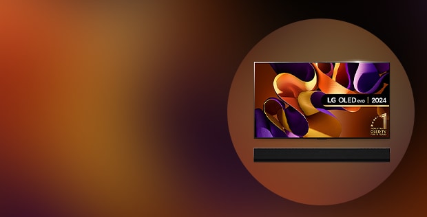 lg oled tv with a lg soundbar underneath and promo message to the left to save up to 60% off soundbars