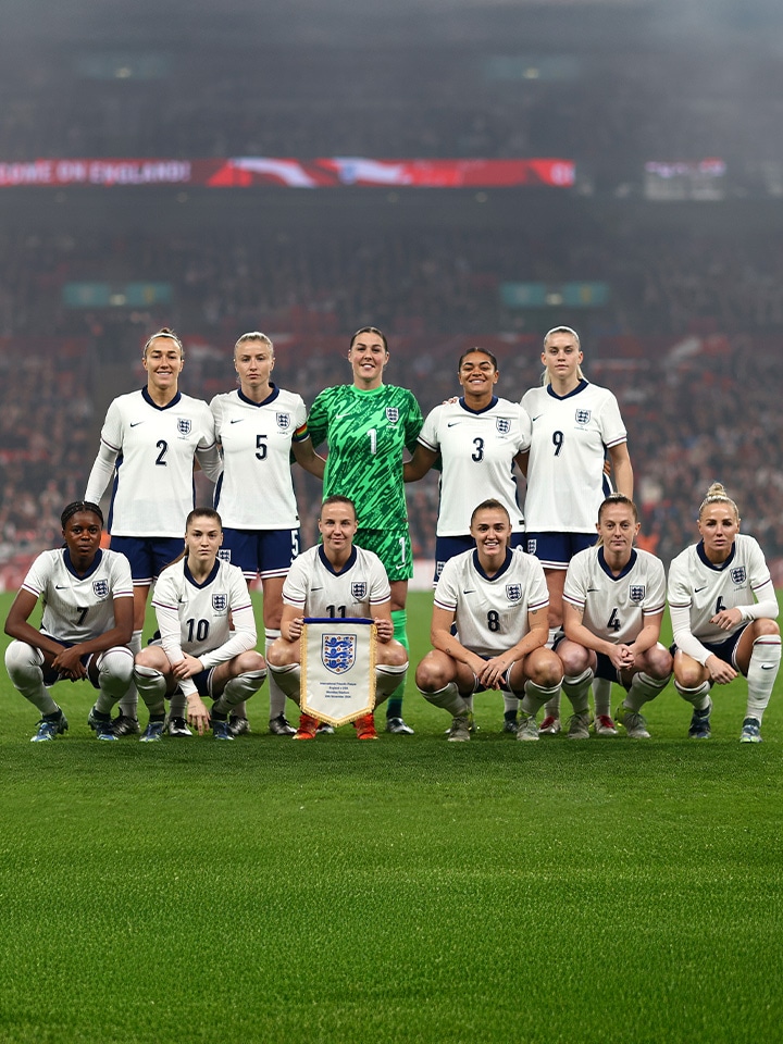 England Women's Team before a match take a team photo