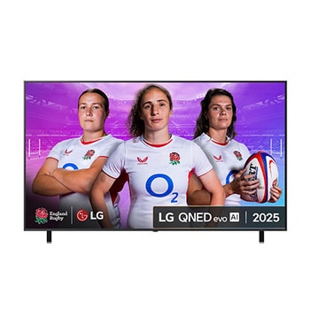 Front view of 86 inch LG QNED evo AI QNED85 MiniLED 4k Smart TV 2025 86QNED85A6C
