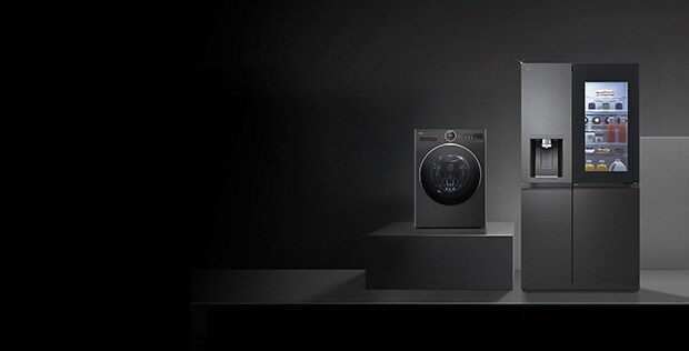 Home Appliances in black in a dark room